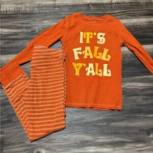 ✨3 for $15✨ Old Navy Orange Kids Pajama Set - "It's Fall Y'all"